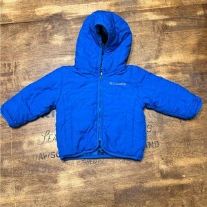Columbia Insulated Double Trouble Blue Puffer Jacket Reversible 6-12 mos